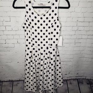 Mini Sun Dress Polka Dots Black White Pink Lily Small Business Casual Vineyard